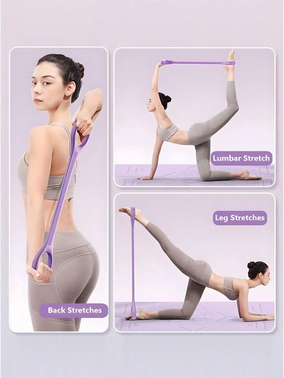 1/2/3pcs 8-Shaped Stretch Strap, Women Back Training Yoga Stretch Band, Thick Silicone Elastic Rope For Back