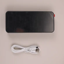 ساعة رقمية LED بمرآة مضيئة مع عرض درجة الحرارة في الوقت الفعلي، سطوع قابل للتعديل، تعمل بالطاقة عبر USB أو بالبطارية، ساعة منبه لديكور المكتب مع مخرج USB، ديكور منزلي للعودة إلى المدرسة وديكور الغرفة ولوازم مدرسية، 1 قطعة - الأسود - مشاهدة 7