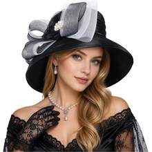 Sombreros Derby para mujer, tocados para fiestas de té y bodas, ideales para ocasiones formales en la iglesia. - SD704 - Ver 3