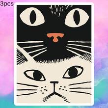 Kucing Hitam Putih, Dua Kucing Saling Menatap dengan Nuansa Bercerita, Dapat Melambangkan Persahabatan atau Tatapan Manis - Stiker Vinyl Tahan Air - Permukaan Halus Tahan Lama, Stiker Bumper Perekat Sendiri, Cocok untuk Mobil, Jendela, Laptop, Truk, Botol Minum - Desain Tahan Lama Multi-Fungsional, Stiker Mobil - vinil - View 11