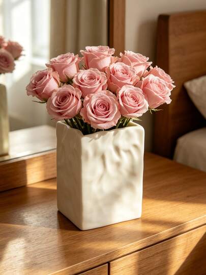 1 pièce Vase à fleurs style nordique en résine - Insert carré pour fleurs, convient pour le salon et l'ornement de jardin , Décoration de maison, Décoration de chambre, Vintage ou, Décoration bohème, Décoration de bureau, Cadeau unique, Centre de table, Cadeau de pendaison de crémaillère