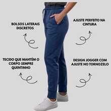 Thick Cotton Jogger Sweatpants With Pockets, Comfortable Style, Elastic Waistband. - Navy Blue - View 2