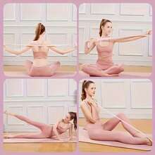 1/2/3pcs 8-Shaped Stretch Strap, Women Back Training Yoga Stretch Band, Thick Silicone Elastic Rope For Back - Pink - View 5