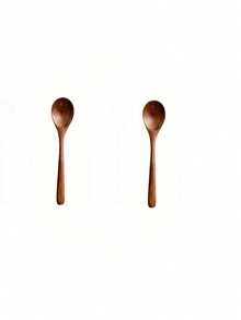 [1/2/5/10 Pcs] Bamboo Spoon Set, Large Size Long Handle Wooden Spoon For Rice, Ramen, Home Use Wooden Soup Spoons, Small Dessert Spoons,School Supplies - Brown - View 15