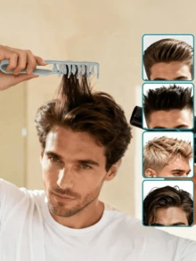 2pcs Wide Tooth Comb Set - Unisex, Ideal Tool For Creating Voluminous Curls. Textured Handle Suitable For All Hair Types. This Styling Comb Can Lift Roots, Help Men Create Voluminous Styles And Cover Split Ends; Also Suitable For Bangs Styling. Suitable For Daily Use, Business Travel, Outings And Office Use. - Multicolor - View 11