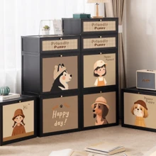 1pc Bedside Cabinet, Freestanding Small Storage Cabinet, Multi-Layer Combination Nightstand For Bedroom, Rental House, Dormitory - Multicolor - View 3