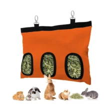 600D Oxford Cloth Rabbit Hay Feeder Bag, Orange Hanging Hay Storage Bag Suitable For Rabbits, Hamsters And Other Small Pets - Coral Orange - View 12