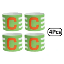4pcs Set Tricolor Stripe C-Shaped Sleeve Bands, Instantly Identify Team Leaders On The Court, Enhance Team Cohesion. Fits Different Arm Sizes, Sweat & Rain Resistant, Non-Slip, Durable & Wrinkle-Resistant Material For Intense Matches & Daily Training - Multicolor - View 10