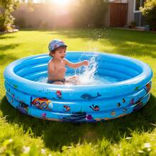 Bể bơi trẻ em PVC cỡ lớn hình hoạt hình, bể bơi tròn, bồn tắm bơm hơi cho trẻ em, bể bơi gia đình, công viên nước bằng nhựa dày cho trẻ em, bể bơi mùa hè thiết yếu cho trẻ em. - Nhiều màu - Xem 3
