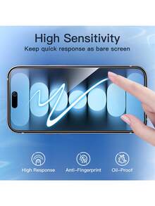 XINHONGYU 3片装全屏防窥隐私钢化玻璃屏幕保护膜,兼容 16 Pro Max/16 Pro/16/16 Plus/15 Pro Max/15 Pro/15/15 Plus/14/14 Pro/14 Pro Max/13/13 Pro/13 Pro Max/12/12 Pro/12 Pro Max/11/11 Pro/11 Pro Max/X/XS/XR/XS Max/7/8/6/6S/7 Plus/8 Plus/6 Plus/6 S,防水、防震、防摔、防刮、防指纹 - 黑色 - 查看 5