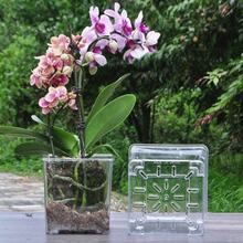 Acrylic Transparent Square Planting Pot Imitation Glass Plastic Butterfly Orchid Special Flowerpot - Multicolor - View 6