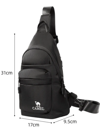 CAMEL CROWN 轻便户外斜挎包 运动骑行腰包 大容量休闲便携徒步跑步胸包