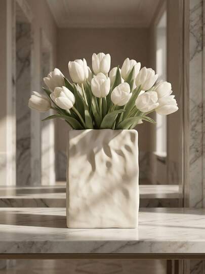 1 Bình hoa nhựa tối giản sáng tạo - Bình hoa cao cấp trang trí phòng khách, kệ TV và lối vào | Trang trí nhà cửa, trang trí phòng, phong cách cổ điển hoặc Bohemian, trang trí bàn làm việc, quà tặng độc đáo, vật trang trí trung tâm bàn, quà tân gia