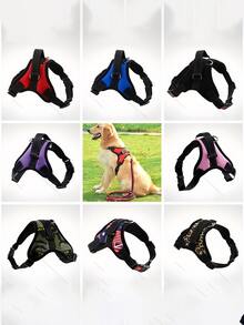 Adecuado para diversas mascotas, disponible en múltiples colores, malla transpirable, alta visibilidad reflectante, anti-tracción y sin asfixia, con asa de control, cómodo y ligero. El set incluye correa y collar para perro, esencial para paseos diarios y viajes. - Azul - Ver 5