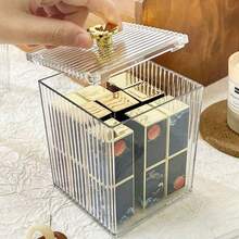 Bộ 3 hộp/2 hộp/1 hộp đựng đồ trang điểm bằng nhựa có nắp đậy, hộp đựng trong suốt dùng để đựng tăm bông, bông tẩy trang, son môi, dây buộc tóc, mút trang điểm và các dụng cụ làm đẹp khác, hộp đựng đồ trang điểm trong suốt tối giản phù hợp sử dụng tại nhà. - Trong sáng - Xem 5