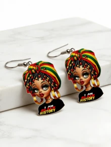 1 Đôi bông tai mặt dây chuyền 2D phẳng, duyên dáng và dễ thương, thiết kế in acrylic, móc bông tai bằng thép không gỉ, nhẹ và thời trang, phù hợp để đeo hàng ngày và dự tiệc, làm quà tặng ngày lễ, Halloween, Giáng sinh. - G - Xem 7