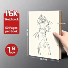 1本亚麻布纹素描本 32K 可拆卸活页线圈素描本 美术学生铁环素描本 - 單件 - 查看 7