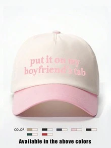 1pc Embroidered "Put It On Me" Colorblock Baseball Cap, Unisex Sun Protection Casual Hat Suitable For Boys, Girls, Spring/Autumn Travel, Beach, Vacation - Baseball Cap - View 9