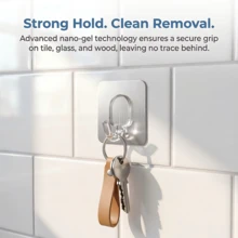 1个/10个强力粘性免打孔墙钩，防水粘钩，适用于家庭厨房浴室卧室收纳 - 查看 4