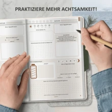 BIROYAL 5-Minuten-Achtsamkeitstagebuch in Grün | Dankbarkeitstagebuch zum Selberschreiben – A5 Notizbuch für Achtsamkeit, Selbstliebe & Motivation - 1 Set - Übersicht 6