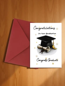 Tarjeta de felicitación única para celebrar la graduación y sobre - Regalo perfecto para amigos y familiares - Diseño de dibujos animados - Temas inspiradores - Adecuado para estudiantes universitarios y de secundaria - A - Ver 5