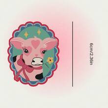 Pink Heart Cow, Suitable For People Who Like Cute Style, Farm Animals, Sweet Design, Waterproof Vinyl Sticker - Durable Smooth Surface, Self-Adhesive Bumper Sticker, Suitable For Cars, Windows, Laptops, Trucks, Water Bottles - Multi-Purpose Durable Design, Car Sticker - Vinyl - View 3