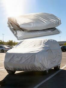 Universal Car Cover - Sunproof, UV-Resistant, Waterproof, Dustproof And Heat-Resistant PEVA Material, 8 Sizes Available, All-Season Vehicle Protection, Dustproof, Silver Appearance, Auto Accessories, Car Cover | Fashionable Car Cover,Mother's Day Gift,Bedroom Decor,Garden,Kitchen Decor,Summer,Beach,Travel Essentials,Room Decor,Squishy,Graduation - Multicolor - View 2