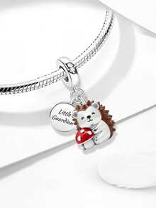 1颗925纯银刺猬珠吊坠，适合DIY手链和女士首饰 - 集合2 - 查看 5