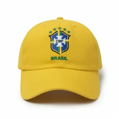 Boné Brasil Bandeirinha Bordado Aba Curva Ajustável Unissex Estilo Street  Casual  Rua    Algodão    Bordado    Nenhum  Modelo decorativo    Boné  Todas