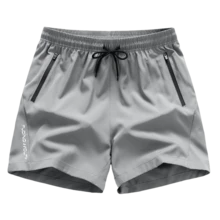 1pc Men's Summer Breathable Sports Shorts, Outdoor Casual Workout Running Shorts - Grey - View 4