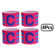 4pcs Set Tricolor Stripe C-Shaped Sleeve Bands, Instantly Identify Team Leaders On The Court, Enhance Team Cohesion. Fits Different Arm Sizes, Sweat & Rain Resistant, Non-Slip, Durable & Wrinkle-Resistant Material For Intense Matches & Daily Training - Multicolor - View 9