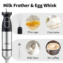 OCTAVO 800W 大功率电动手持搅拌机，不锈钢材质，12档速度控制，单手即可操作，集搅拌、切碎、碎冰功能于一体，搅拌棒可拆卸，易于清洗。适用于制作果泥、冰沙、蔬菜、鸡蛋等，是情人节和母亲节的理想礼物。 - 美規A型插(110-127V) - 查看 9