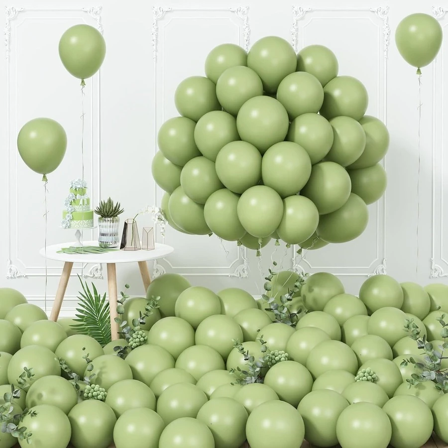 50pcs 5in Avocado Olive Green Latex Balloons, Suitable For Birthday Outdoor Party Decoration Latex Balloon Set - 查看 1