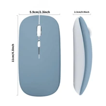 Wireless Bluetooth Mouse Compatible With Laptop//, Compatible With IOS 13.1.2 And Above, Mute Mini Mouse, Compatible With Android/Windows/Linux (Misty Blue) - Mist Blue - View 6