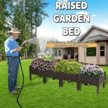 LEO IRIS Garden Planting Box With Drainage System And Drainage Holes, Traditional Black Woven Plastic Container, Suitable For Balconies, Outdoor Gardening, Vegetables, Flowers, Lawns, With A Sturdy And Lightweight Structure. - Four - View 9
