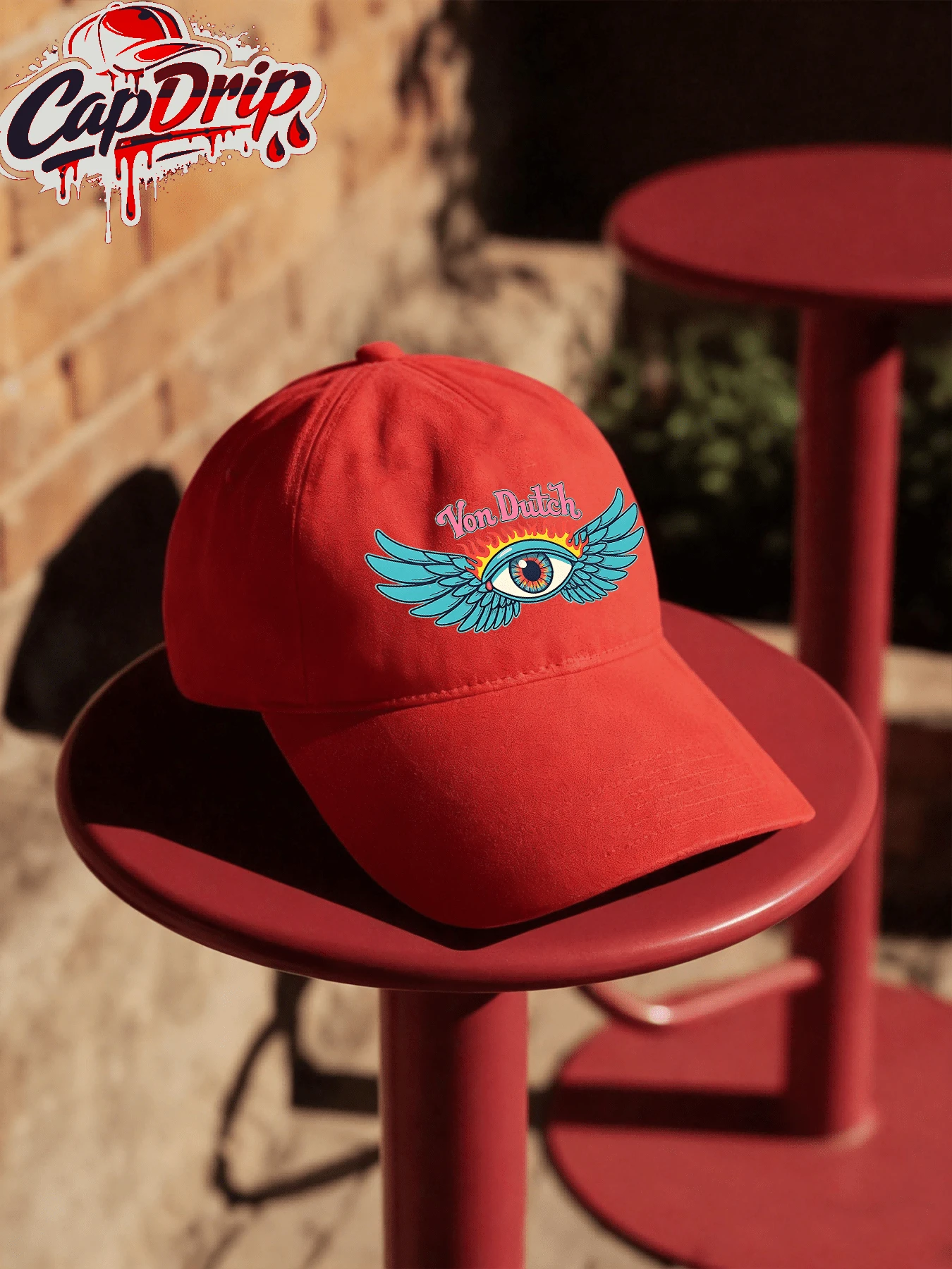 Red 1pc Unisex Von-Dutchs Print Baseball Cap, Sun Hat, Curved Brim, Dad Cap. Suitable For Daily Use And Outdoor Activities. Outdoor Adjustable Sun Cap. Spring-Summer Travel, Tourism, Beach Vacation Hat. - Đỏ - Xem 1