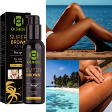 3pcs Extra Strength Tanning Oil,Fast Effect Extra Strength Facial Tanning Oil,Extreme Moisturizing With Quick Darkening Effect,For Fair To Dark Light Beige - Beach & Poolside Glow,Deep Moisturizing, Long-Lasting, Achieve A Fashionable Summer Tan,Natural Tanning, Small And Convenient For Travel,Ideal For Beach & Pool Use,Ideal Gift For Women, Moms - 黑色 - 查看 3