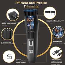 Alat Cukur Elektrik Pria, 20 Pengaturan Panjang yang Dapat Disesuaikan, Tanpa Kabel, Sepenuhnya Tahan Air IPX7, Dapat Diisi Ulang USB, Layar LED, Kunci Perjalanan, Cocok untuk Jenggot, Kumis, Wajah, Selangkangan, Tubuh - Hadiah Luar Biasa untuk Pria, Sempurna untuk Hari Ayah dan Natal - Beraneka warna - View 2