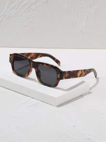 1 Pair Women's Square Leopard Print Fashion Glasses, Bohemian Style, Suitable For Elegant Attire, Travel, Vacation, Beach, Music Festivals, Casual Outings, Summer Accessories, Holidays, Family Outings, Parties, Outdoor Activities, Summer Beach Vacations, Outdoor Travels, And More - Multicolor - View 9