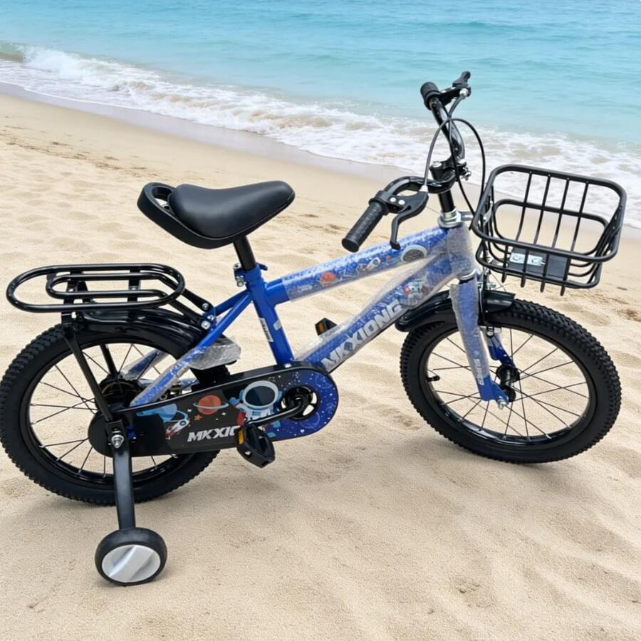 16-Inch Carbon Steel Commuter Training Bicycle / With Training Wheels / 3 Color Options / Daily Shopping And Park Leisure Tool / Beginner Riding Training Bike / Park Leisure Commuter Bike