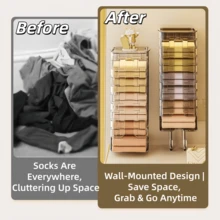 Pace Saving Wall Mounted Storage Organizer, Dustproof Hanging Box For Socks, Underwear, Trash Bags, Home Organization. - View 6