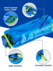 1pc Foldable Reusable 700ml Water Bottle, Leak-Proof Sealed Water Pouch, Lightweight & Portable For Travel & Outdoor Activities - Multicolor - View 4