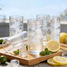 6/12pcs 300ml Transparent Glass Cups, Classic Glass Beverage Cups Suitable For Iced Coffee, Soda, Juice, Cocktail, Iced Tea, Dishwasher , Great For Home, Bar, Party, Restaurant - Transparent - View 5