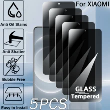 5片装隐私屏幕保护膜，兼容小米等手机，双层防碎钢化玻璃膜【防冲击 - 隐私保护】 - 黑色 - 查看 105