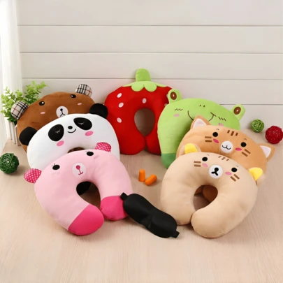 1 chiếc gối cắm trại hình chữ U hình động vật hoạt hình dễ thương, gối kê cổ hình chữ U đa chức năng hỗ trợ cổ và đầu, gối kê cổ du lịch, vật dụng cần thiết khi đi du lịch, vật dụng cần thiết khi cắm trại, đồ dùng cắm trại, đệm ngoài trời, thích hợp cho du lịch, cắm trại, ngoài trời, bãi biển, văn phòng.