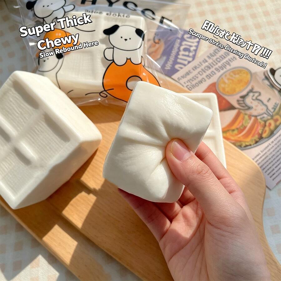 1 món đồ chơi bóp hình đậu phụ siêu mềm, đồ chơi bóp giảm căng thẳng đàn hồi chậm, đồ chơi bóp chân thực, kết cấu mềm mại, bóp thoải mái, quả bóng bóp mềm xốp, quả bóng bóp gel mềm giảm căng thẳng, giảm căng thẳng và lo âu, vật dụng thiết yếu hàng ngày, quà tặng ngày lễ - Nhiều màu - Xem 1