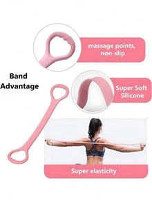 1/2/3pcs 8-Shaped Stretch Strap, Women Back Training Yoga Stretch Band, Thick Silicone Elastic Rope For Back - Pink - View 8