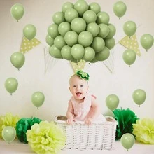50pcs 5in Avocado Olive Green Latex Balloons, Suitable For Birthday Outdoor Party Decoration Latex Balloon Set - 查看 5