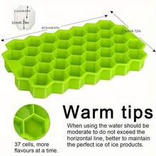 1pc 37-Cavity Hexagon Silicone Tray, Unique Honeycomb Cube Mold For Beverages, Essential Kitchen Tool - View 7