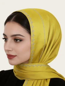 1 chiếc khăn choàng cổ bằng vải chiffon co giãn, họa tiết kim cương, dành cho nữ, kiểu dáng hijab Malaysia, phong cách Trung Đông. - Khăn voan nhiều màu - Xem 5